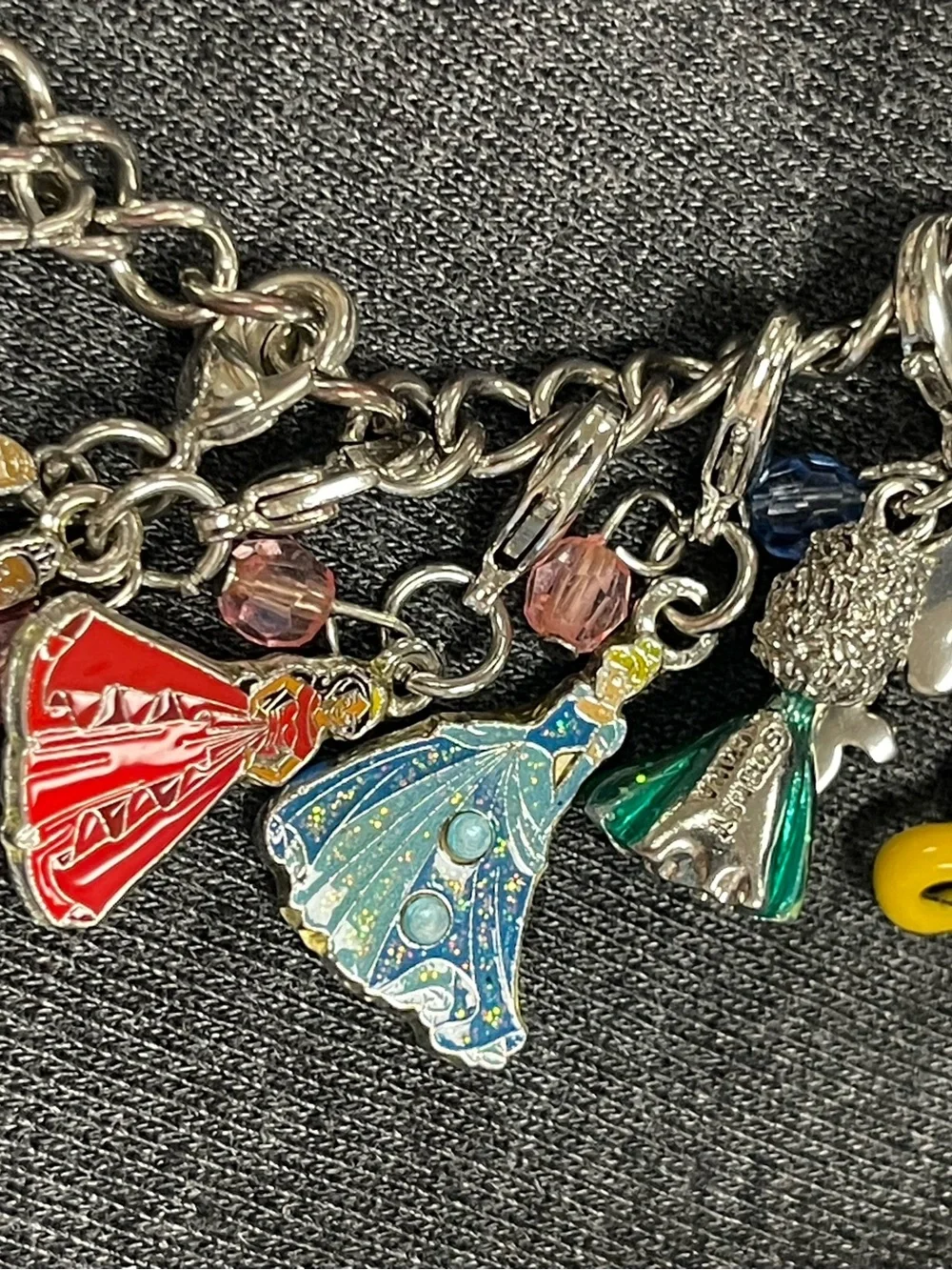 Disney Silver-Tone Multicolor Enamel Charm Bracelet